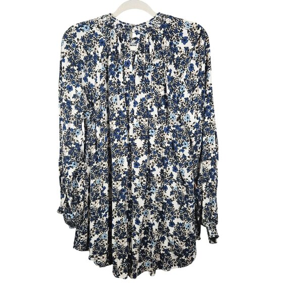Free People Women’s Floral Tunic Blue M Cottagecore, Indie Vanguard, Whimsygoth - Picture 3 of 13